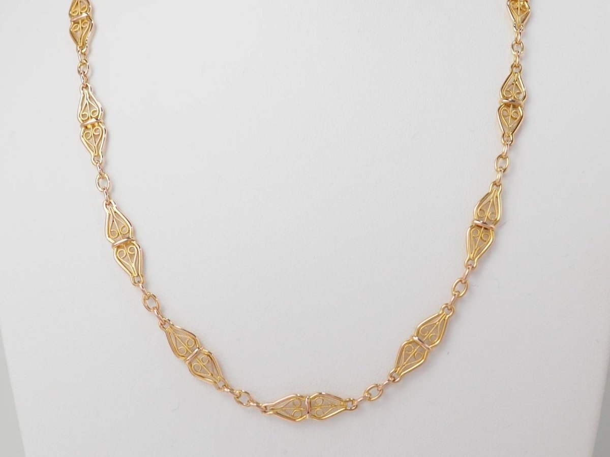 Collier maille filigrane en or jaune - Castafiore