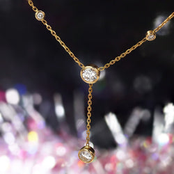 Collier maille forçat en or jaune et diamants - Castafiore