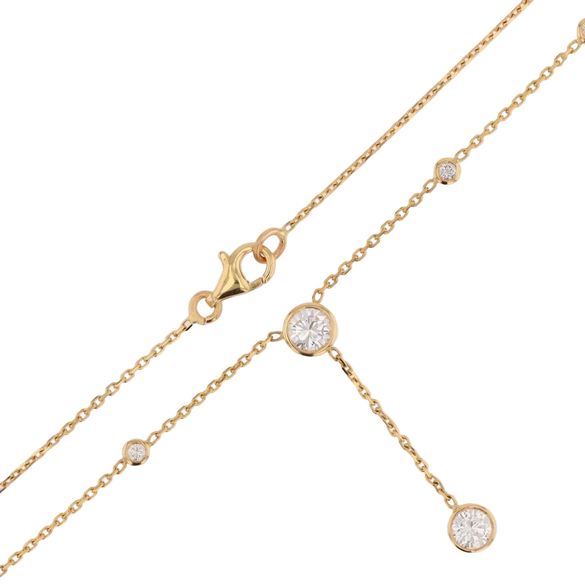 Collier maille forçat en or jaune et diamants - Castafiore
