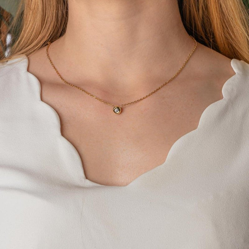 Collier Maille forçat Or jaune Diamant - Castafiore