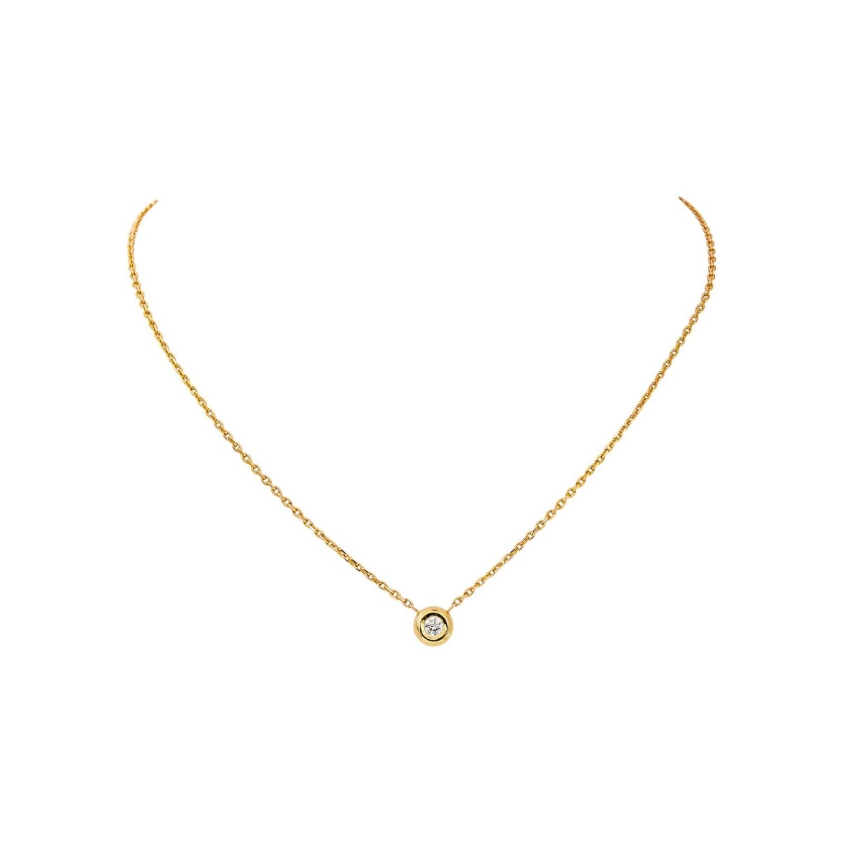 Collier Maille forçat Or jaune Diamant - Castafiore