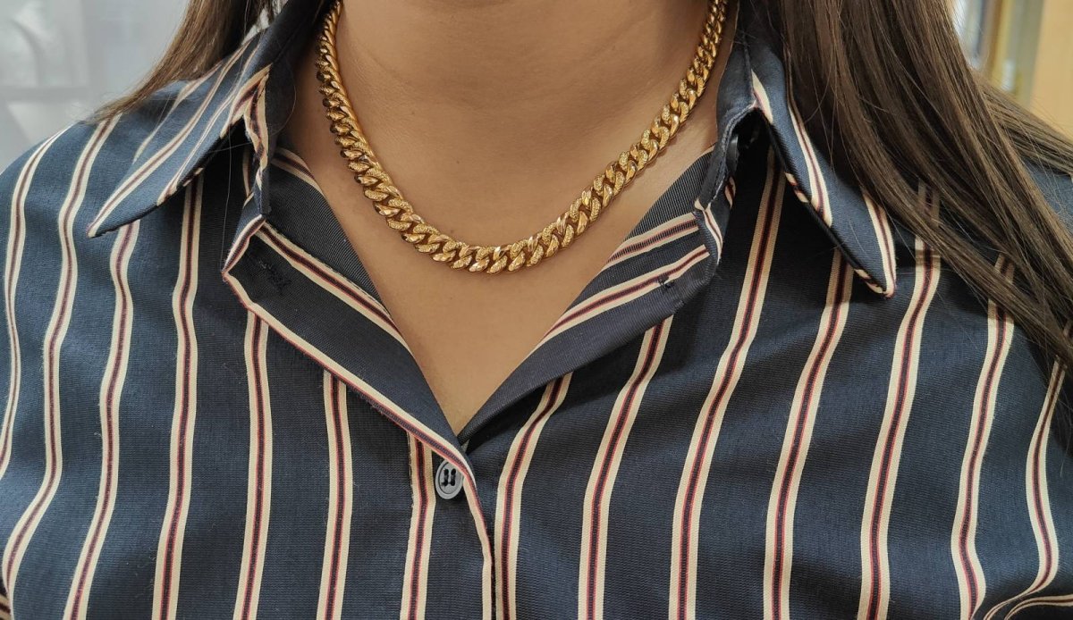 Collier maille gourmette en or jaune - Castafiore