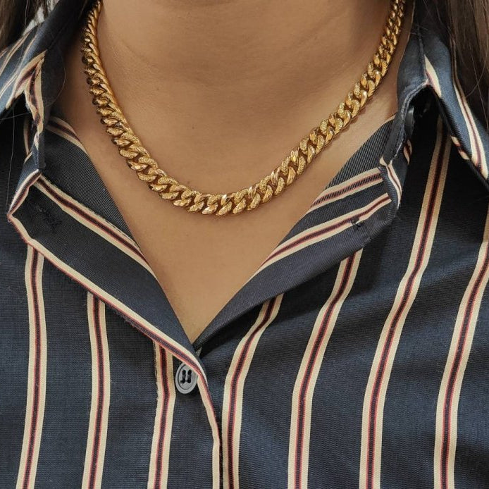 Collier maille gourmette en or jaune - Castafiore