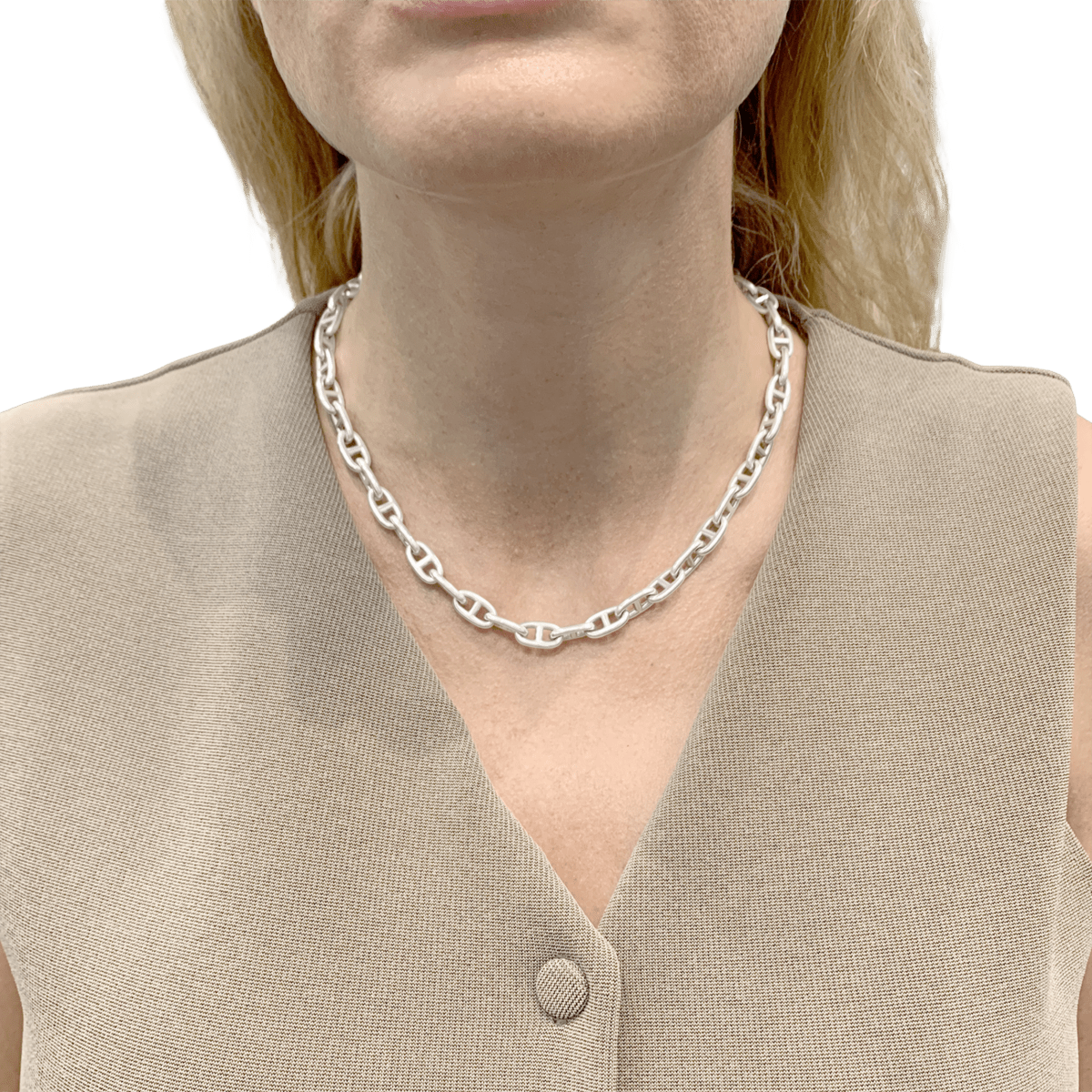 Collier Maille HERMÈS "Chaîne d'Ancre" PM en argent - Castafiore