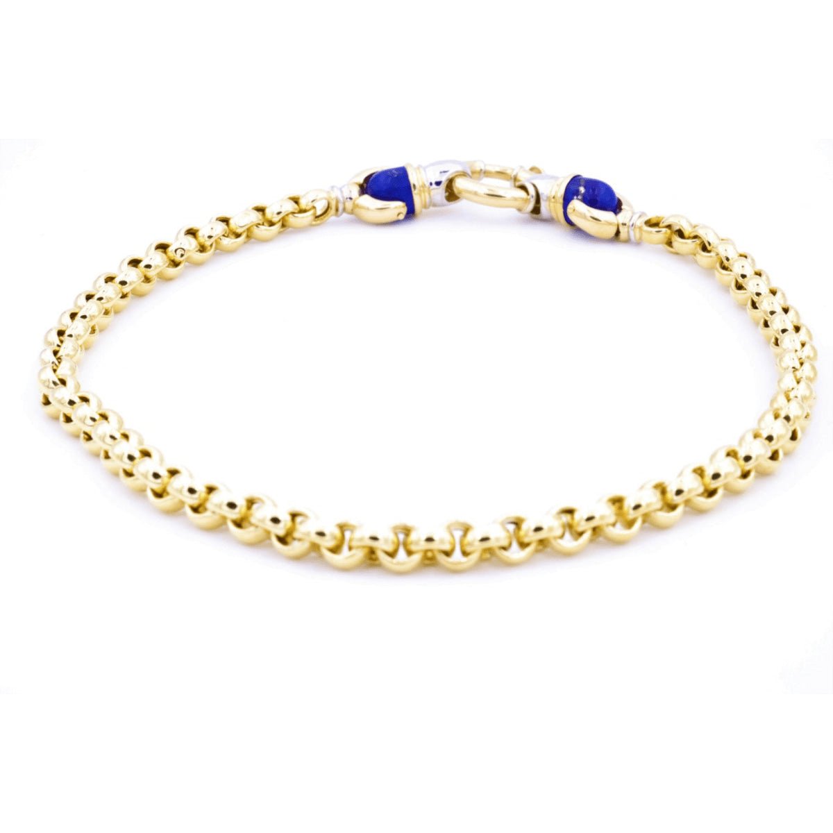Collier Maille jaseron en or jaune, or blanc, cornaline et lapis - lazuli - Castafiore