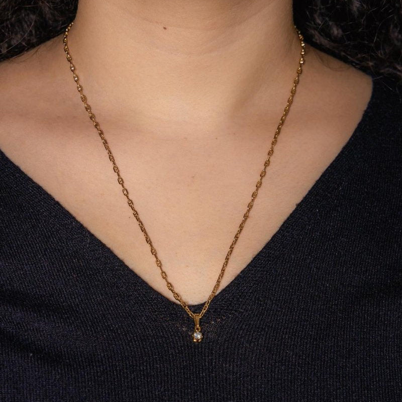 Collier Maille marine Or jaune Diamant - Castafiore