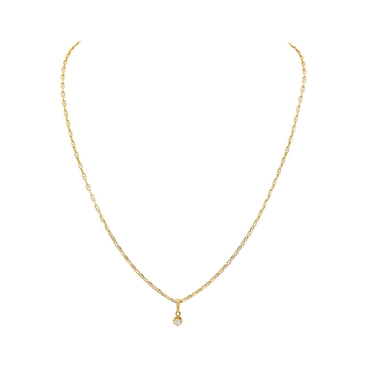 Collier Maille marine Or jaune Diamant - Castafiore