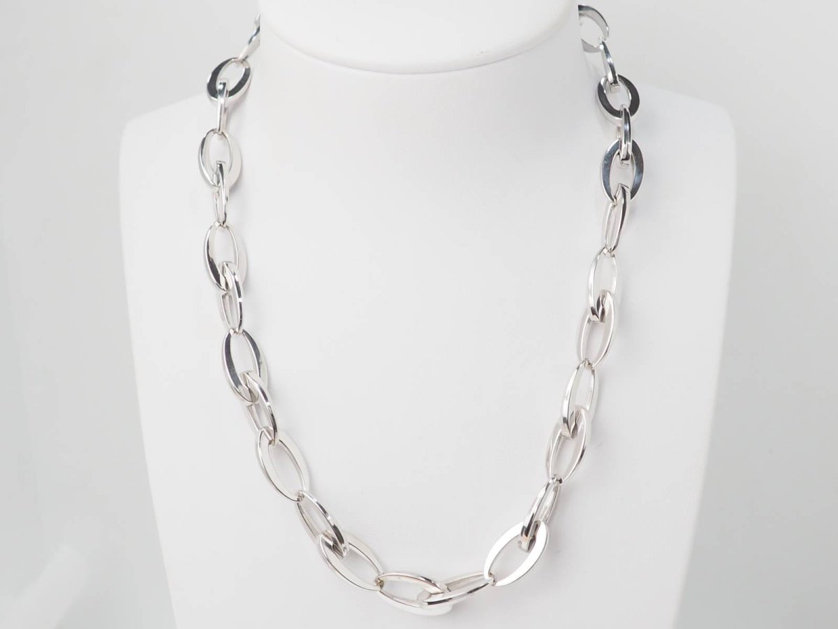 Collier maille ovale en or blanc - Castafiore