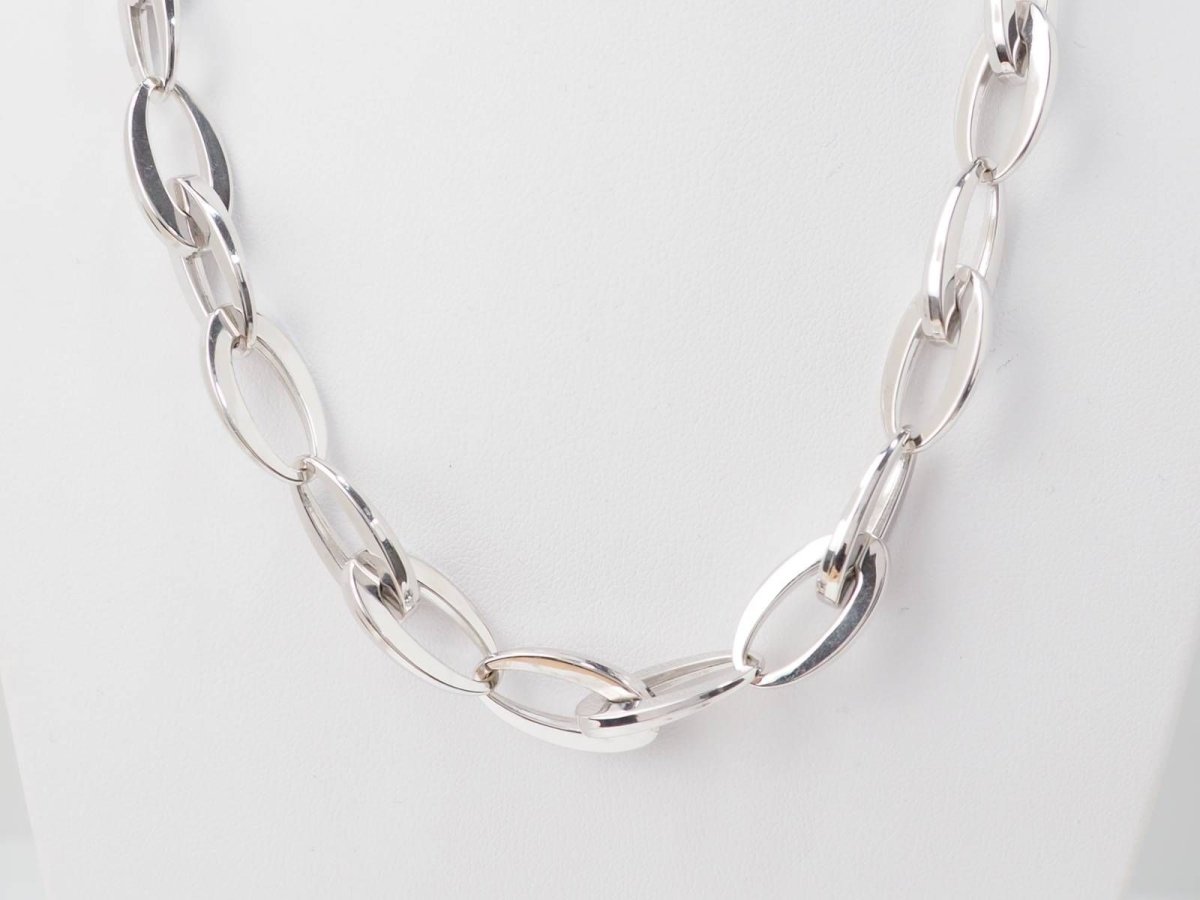 Collier maille ovale en or blanc - Castafiore
