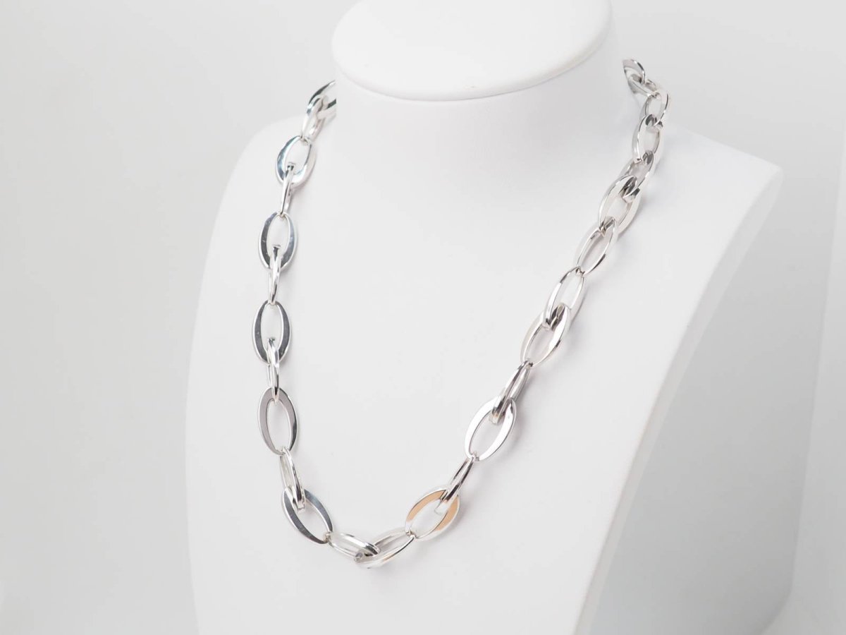 Collier maille ovale en or blanc - Castafiore