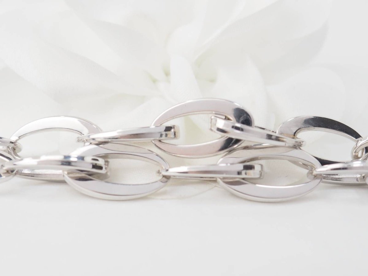 Collier maille ovale en or blanc - Castafiore