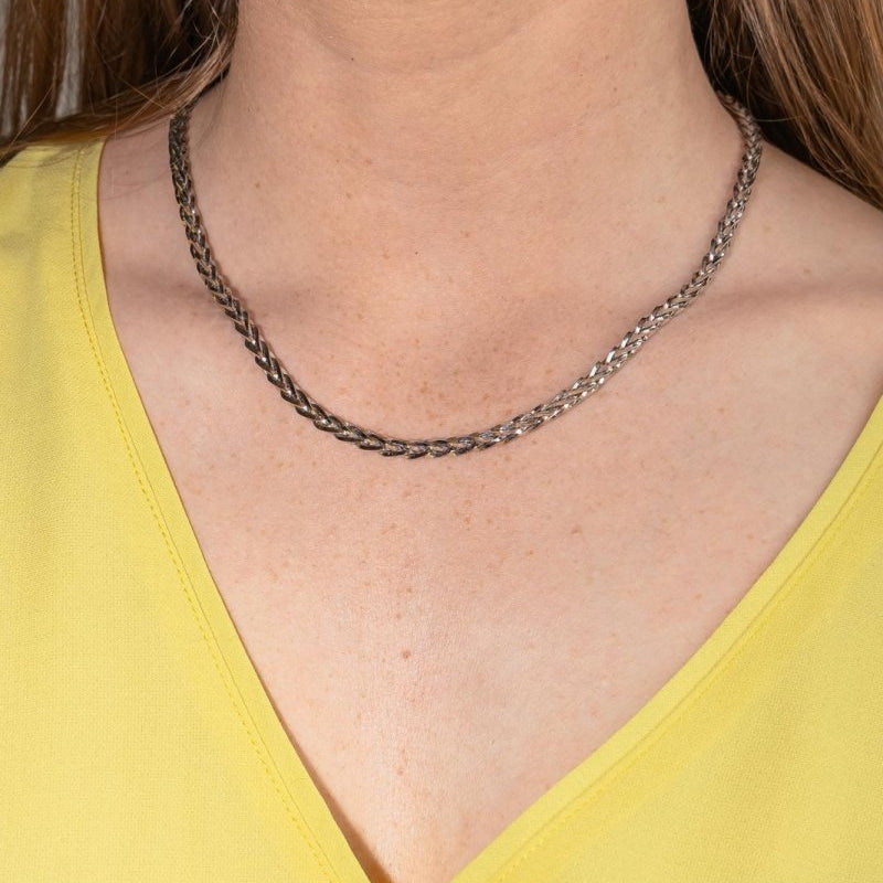 Collier Maille palmier Or blanc - Castafiore