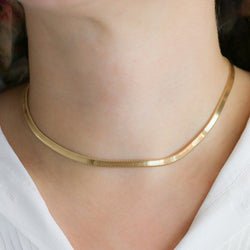 Collier maille plate en or jaune - Castafiore