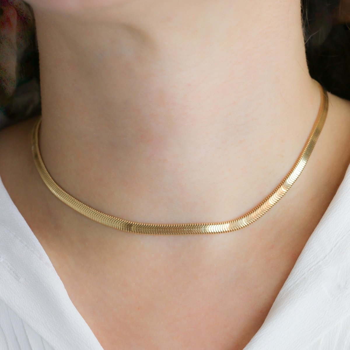 Collier maille plate en or jaune - Castafiore