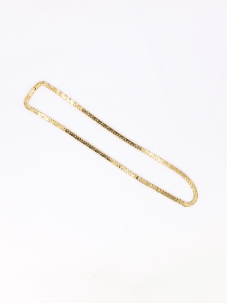 Collier maille plate en or jaune - Castafiore