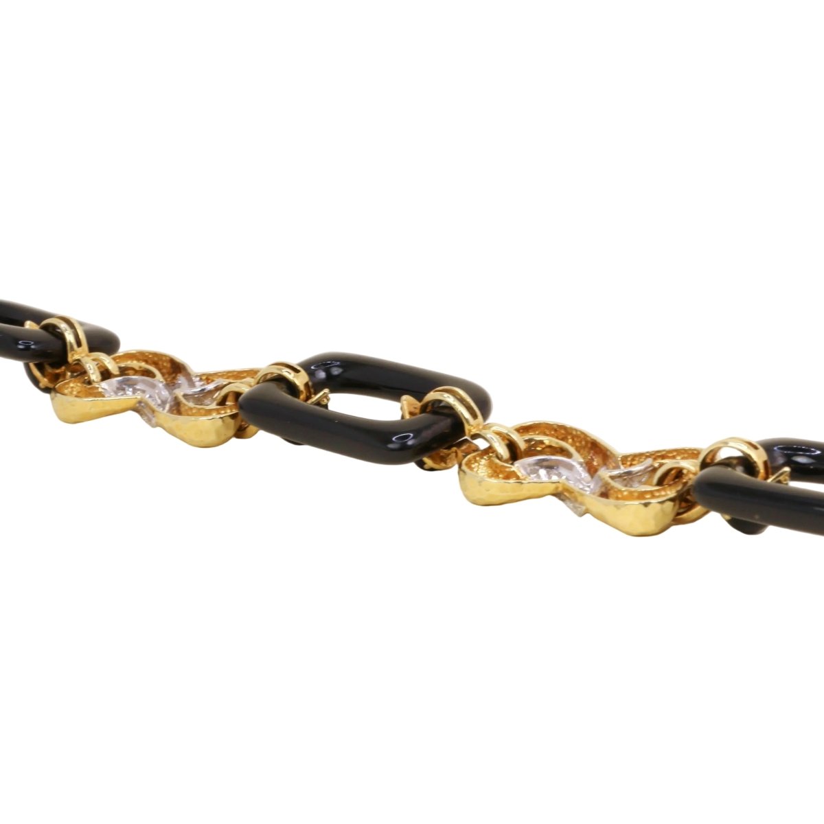 Collier Maille transformable or jaune, onyx et diamants - Castafiore