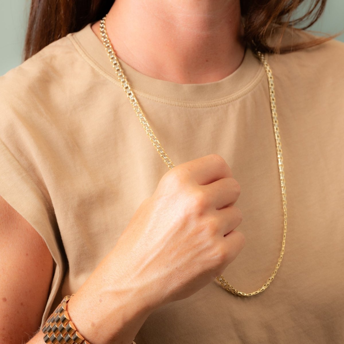 Collier Maille VAN CLEEF & ARPELS en or jaune et or blanc - Castafiore