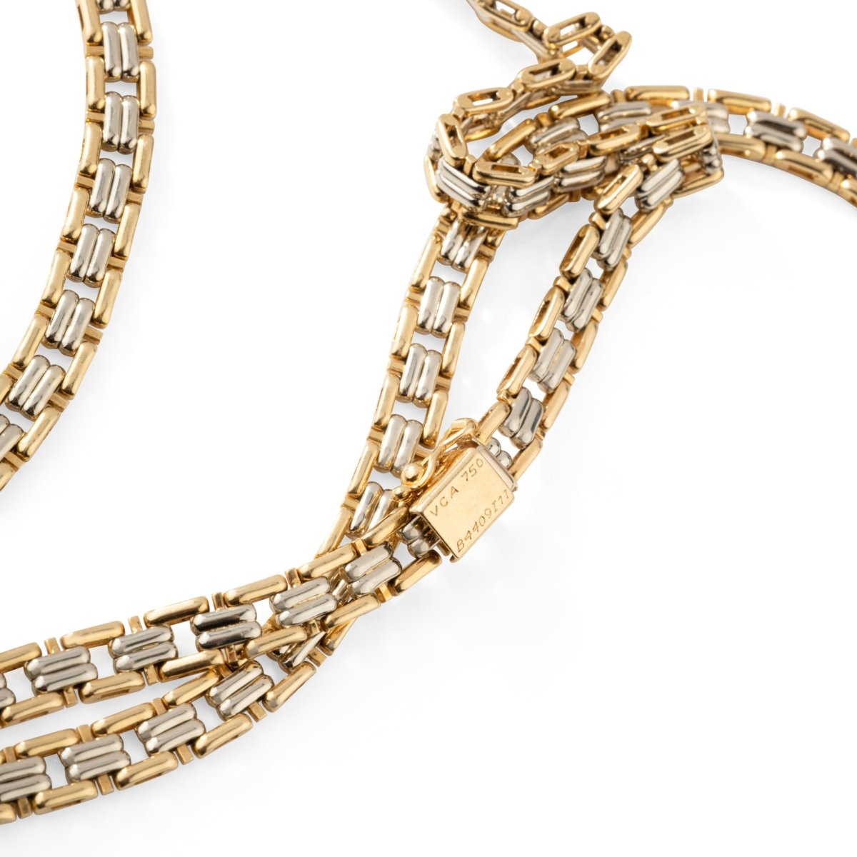 Collier Maille VAN CLEEF & ARPELS en or jaune et or blanc - Castafiore