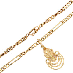 Collier MASAI Pendentif gravé en or jaune - Castafiore