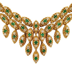 Collier MAUBOUSSIN en or jaune, émeraudes et diamants - Castafiore