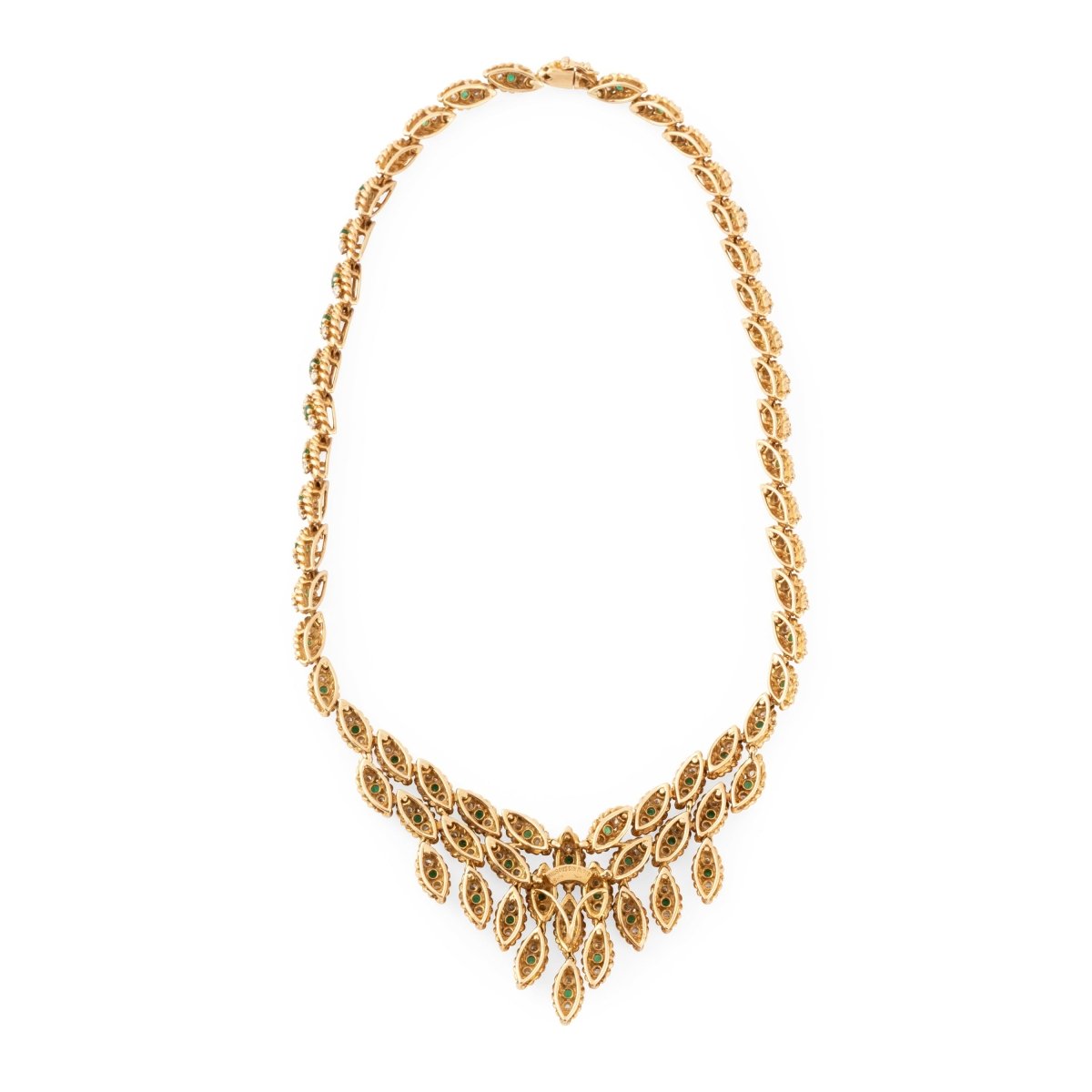 Collier MAUBOUSSIN en or jaune, émeraudes et diamants - Castafiore