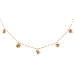 Collier MELLERIO "Le Petit Cactus Bleu" PM en or rose, saphirs et grenats tsavorites - Castafiore