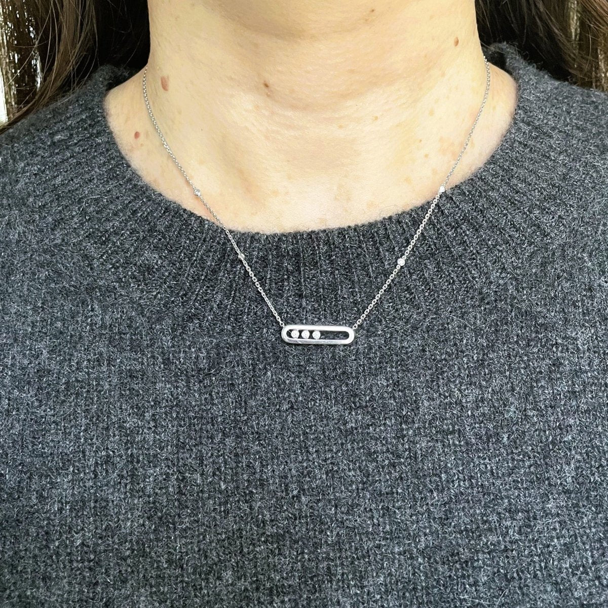 Collier MESSIKA "Baby Move" diamants en or blanc - Castafiore