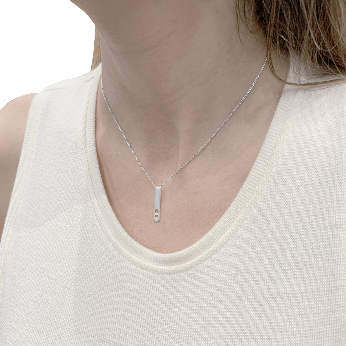 Collier MESSIkA, "My First Diamond", or blanc, et diamant - Castafiore