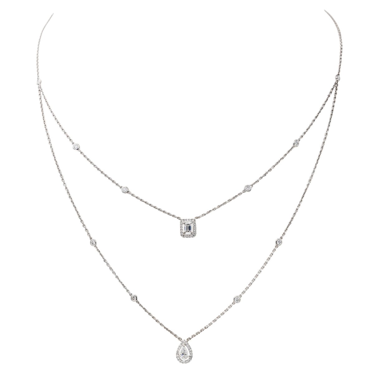 Collier Messika My twin Or blanc Diamant - Castafiore