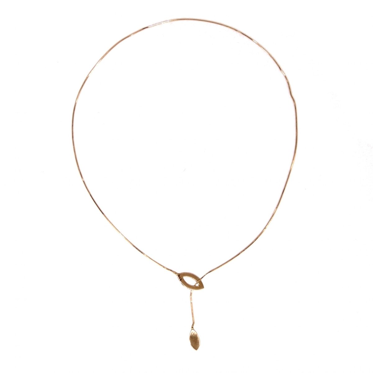 Collier moderne asymétrique en or jaune - Castafiore