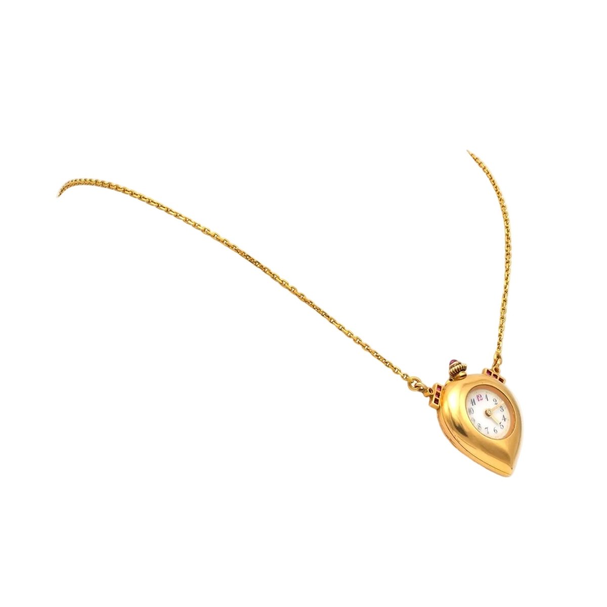 Collier Montre en or jaune, rubis et diamants - Castafiore