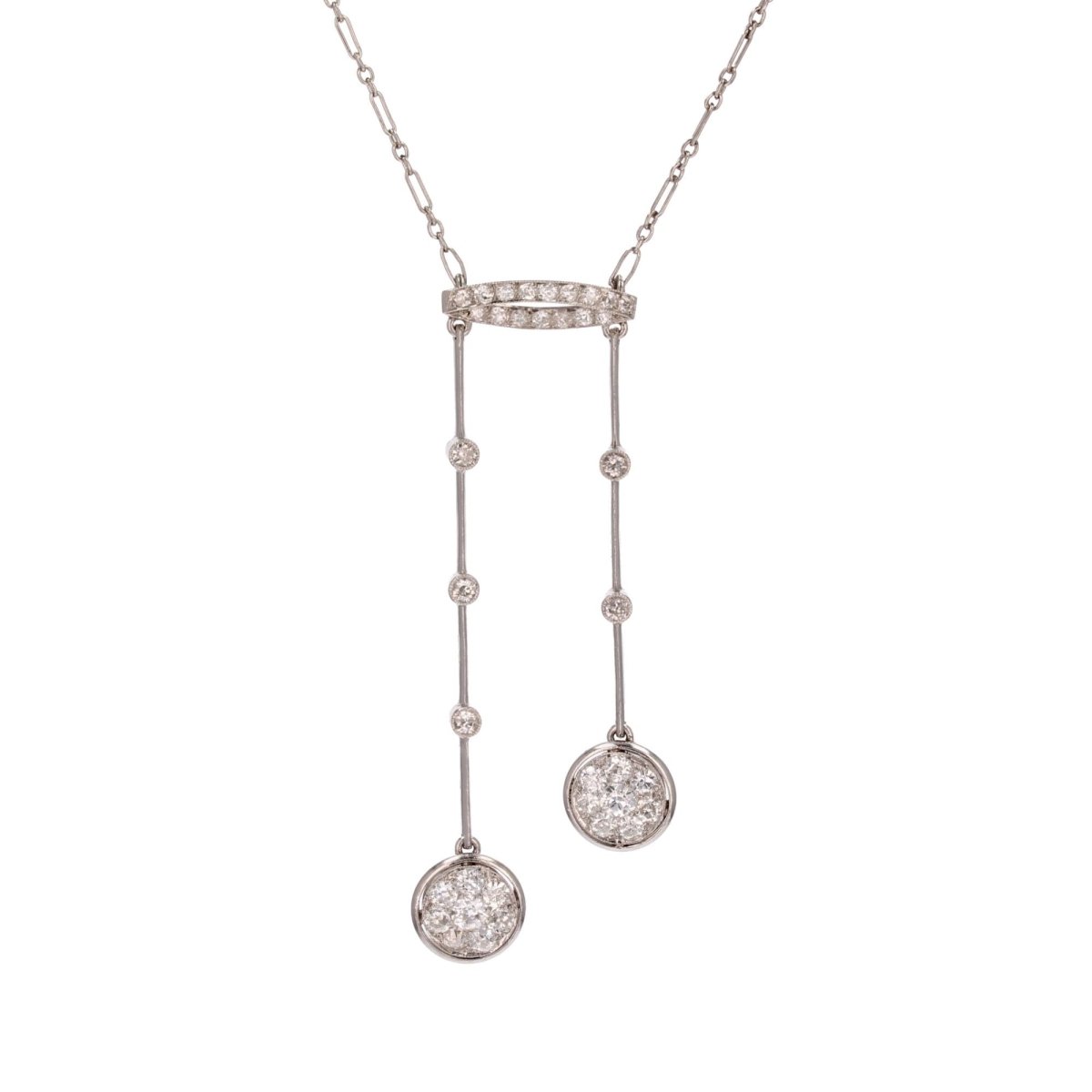 Collier négligé Art Déco diamants - Castafiore