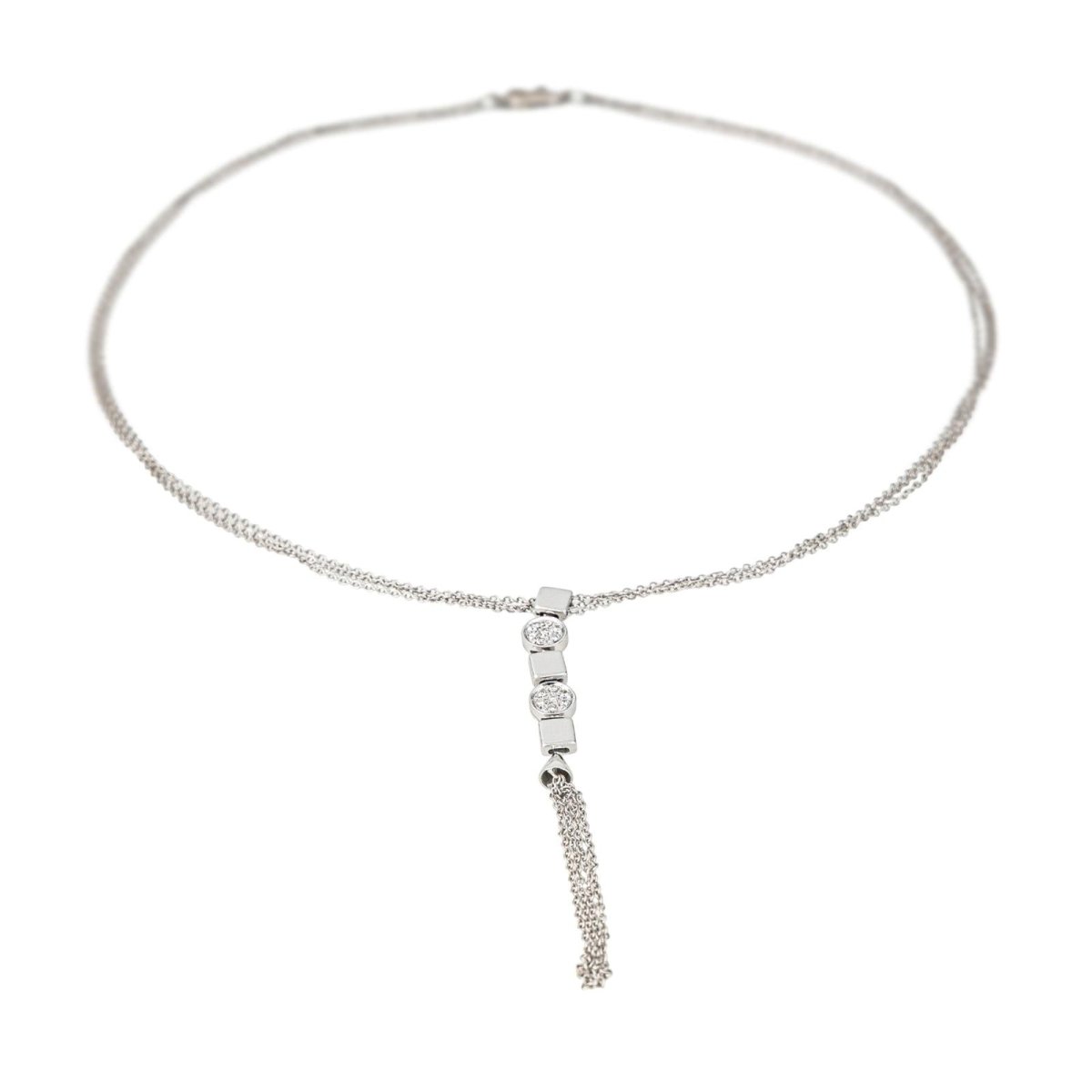 Collier Négligé en or blanc et diamants - Castafiore