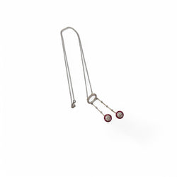 Collier négligé en or gris et or jaune avec diamants et rubis - Castafiore