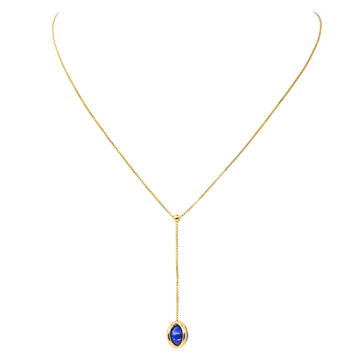 Collier Négligé en or jaune et lapis - lazuli - Castafiore