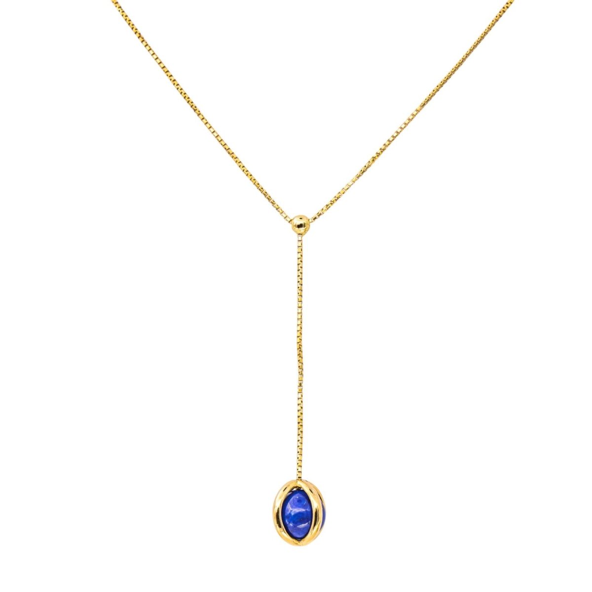 Collier Négligé en or jaune et lapis - lazuli - Castafiore