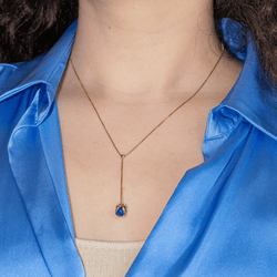 Collier Négligé en or jaune et lapis - lazuli - Castafiore