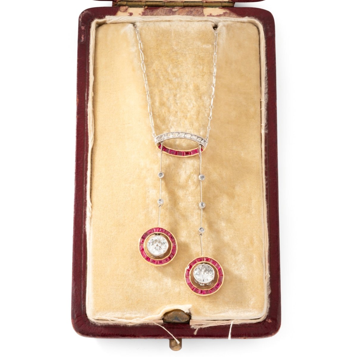 Collier Négligé en or jaune, or blanc, rubis et diamants - Castafiore