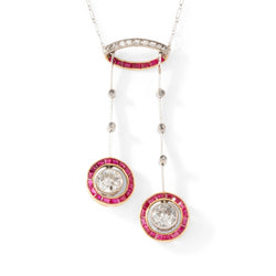 Collier Négligé en or jaune, or blanc, rubis et diamants - Castafiore