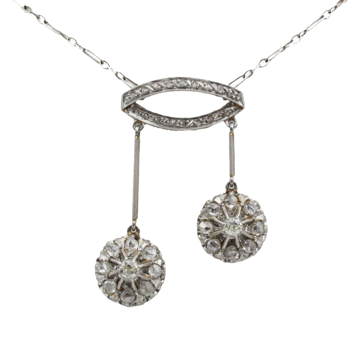 Collier Négligé en or jaune, platine et diamants - Castafiore