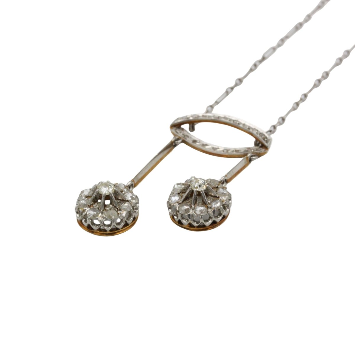 Collier Négligé en or jaune, platine et diamants - Castafiore