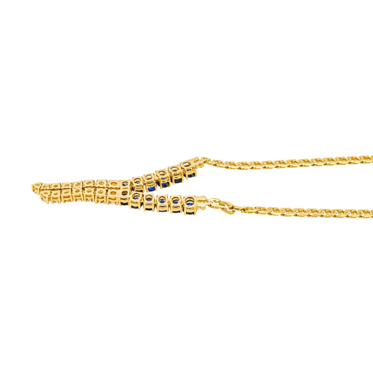 Collier Négligé en or jaune, saphirs et diamants - Castafiore