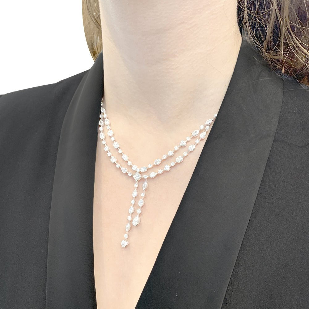 Collier négligé MESSIKA en or blanc, diamants - Castafiore