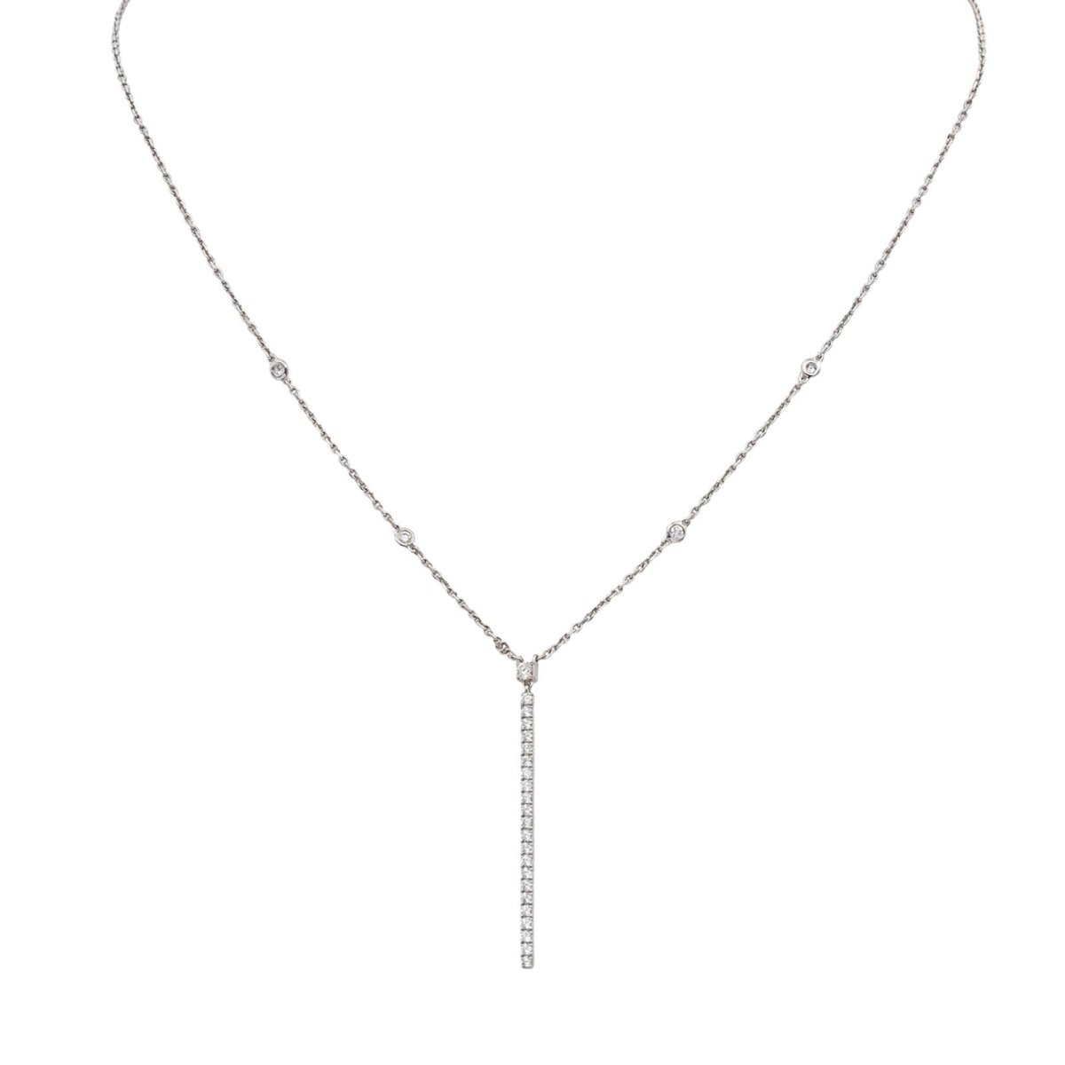 Collier Négligé MESSIKA "Gatsby" en or blanc et diamants - Castafiore