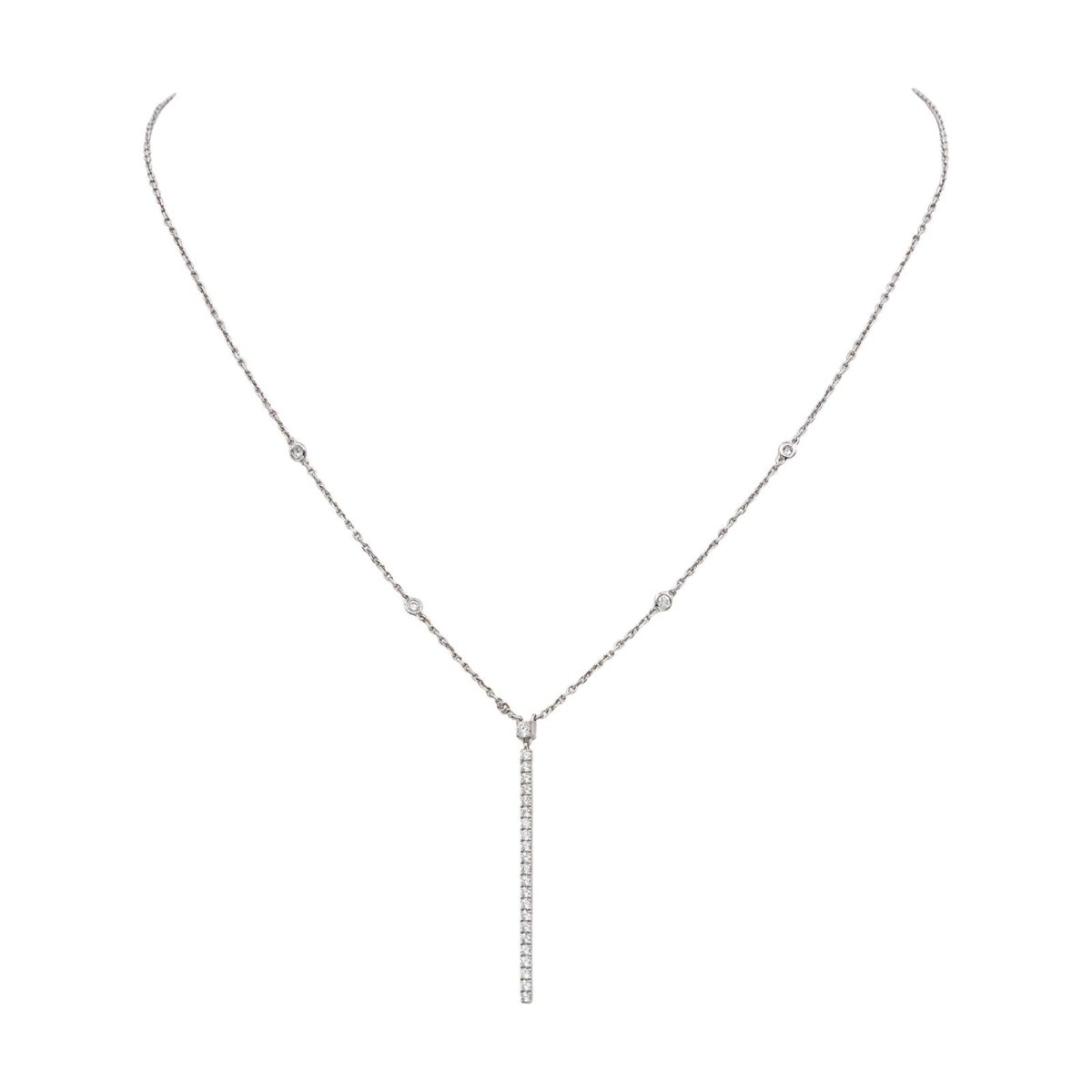 Collier Négligé MESSIKA "Gatsby" en or blanc et diamants - Castafiore