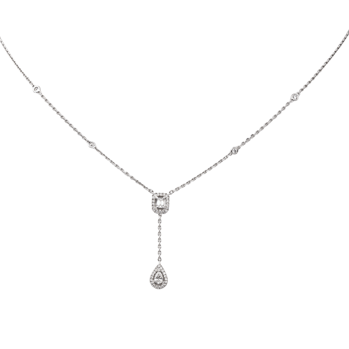 Collier Négligé MESSIKA "My Twin" en or blanc et diamants - Castafiore