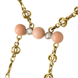 Collier Négligé or jaune et corail - Castafiore
