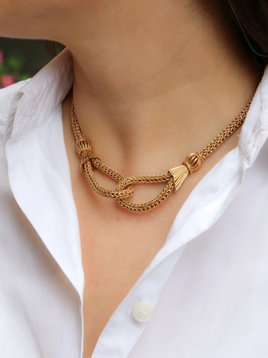 Collier noeud vintage or jaune - Castafiore