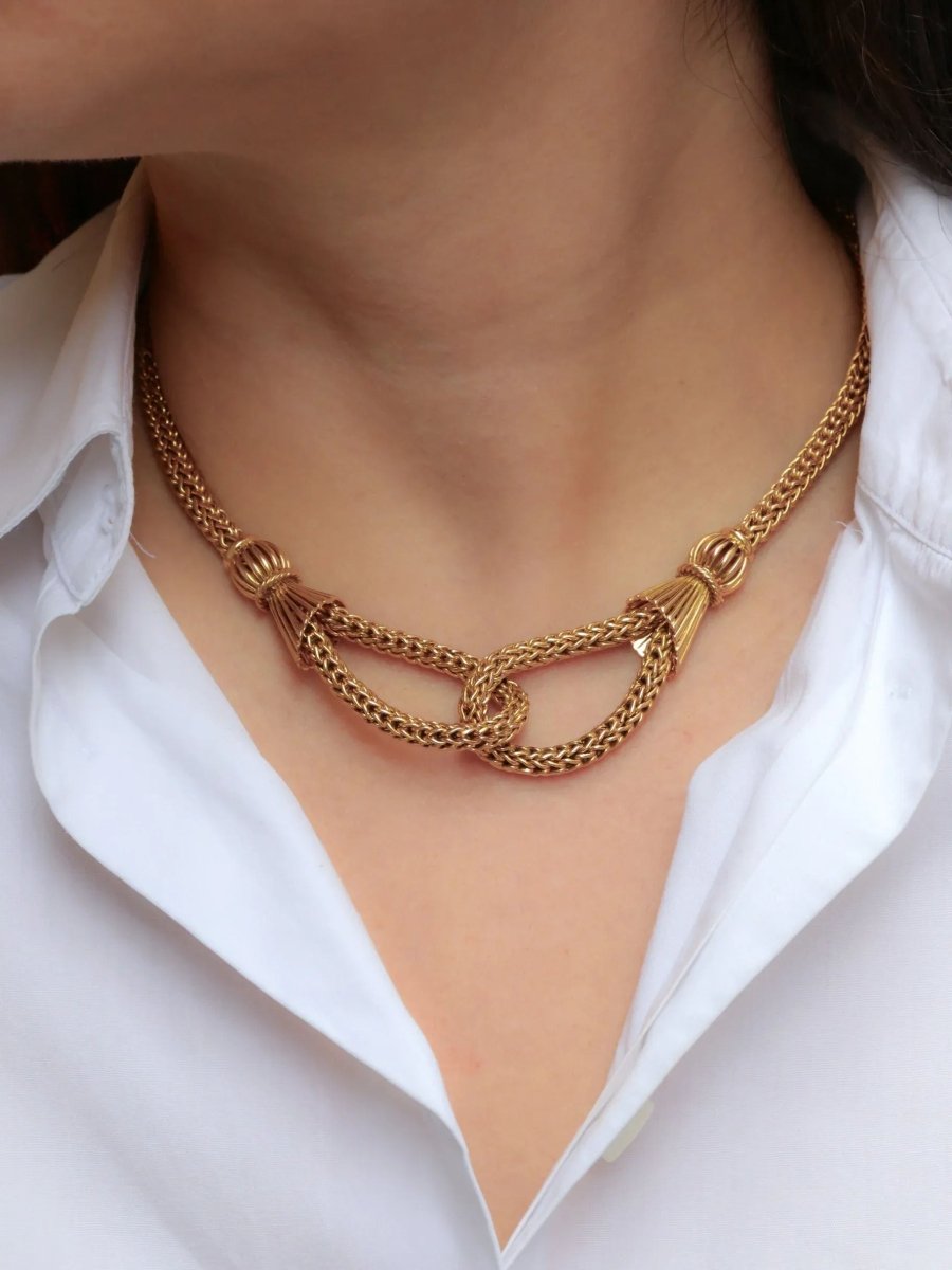 Collier noeud vintage or jaune - Castafiore