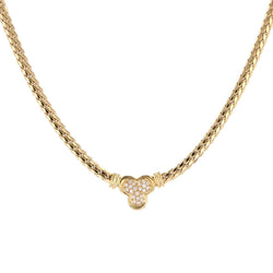 Collier occasion or jaune et trèfle de diamants - Castafiore
